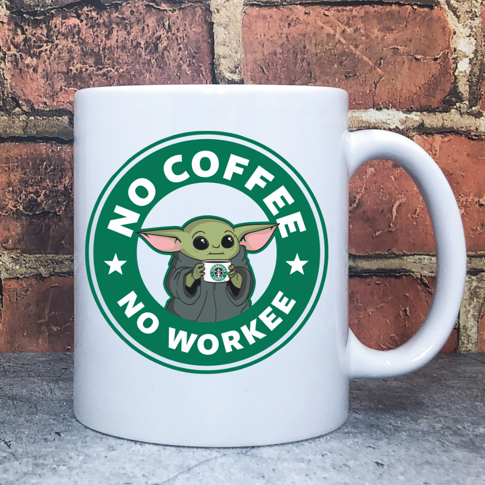 Baby Yoda Coffee Mug - No Coffee No Workee