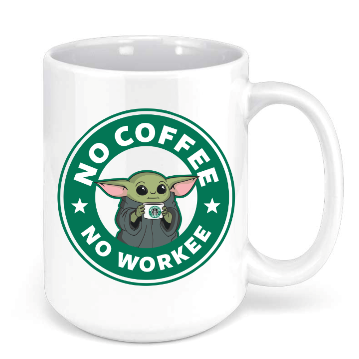 Baby Yoda Coffee Mug - No Coffee No Workee