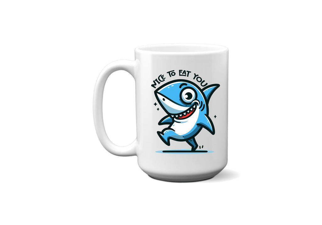It's Nice to Eat You Shark Coffee Mug – Funny 11 oz / 15 oz
