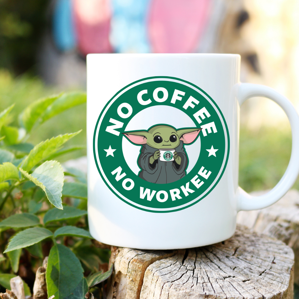 Baby Yoda Coffee Mug - No Coffee No Workee
