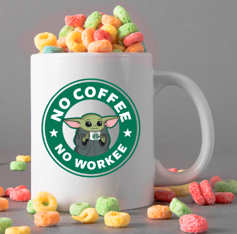 Baby Yoda Coffee Mug - No Coffee No Workee